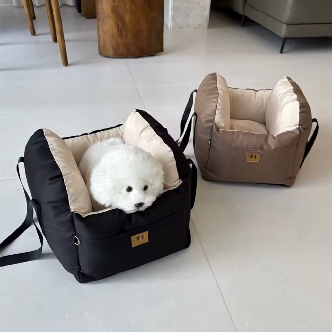 Lit de Voyage 2-en-1 pour Chien - Siège Auto Sécurisé & Sac de Transport Ultra-Confort