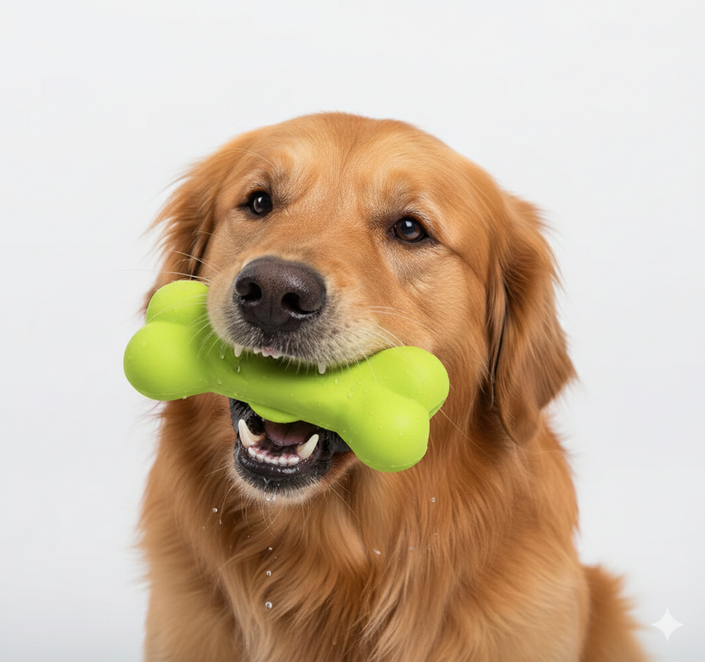 Jouet Os en Silicone Naturel pour Chien – Haute Résistance