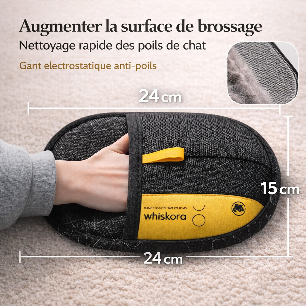 Gant Anti-Poils Réutilisable – Élimine Poils de Chat & Chien sur Canapé, Vêtements et Tapis